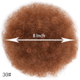 HEVAYO KISS Afro Puff Drawstring Ponytail for Black Women, Short Synthetic Kinky Curly Bun Hair Extensions,Premium Brown Updo Hairpieces for Black Women Girls (#30)