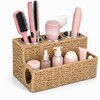 Hair Tool Organizer Countertop with 3 Stainless Steel Cups, Woven