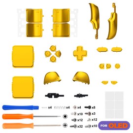 eXtremeRate DIY Replacement Buttons Set for Steam Deck OLED, Custom Buttons ABXY/D-Pad/Trackpad/View/Option/Quick Access/Trigger Buttons Back Paddles Accessories for Steam Deck OLED Console-Chrome