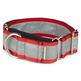 If It Barks - 1.5" Reflective Martingale Collar for Dogs - Adjustable - Made in USA - Strong, Durable, and Comfy - Ideal for Training - Suitable for Most Breeds - Medium, Red