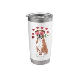 Boxer Valentines Day Heart Dog Lover Stainless Steel Insulated Tumbler