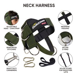 Neck Harness Weight Lifting Padded Strength Trainer-Improve Neck Strength and Reduce Neck Pain,Neck Trainer with 40 inch/100 cm Heavy Duty Rope,Adjustable & Omnidirectional Neoprene Strap, Neck Harness for Gym & Home Use