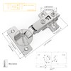 Chibery 10 Pack Full Overlay Cabinet Hinges, Regular Standard Closing,