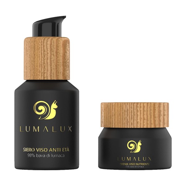Lumalux Snail Slime Skin Care Combo Pack (50 ml Serum + 50 ml Cream) 98% Snail Slime Serum & 75% Cheque Slime Cream - Anti Ageing and Moisturising Face Cream - Skincare Set