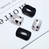 Cimenexe Square Press on Nails Black Artificial Nails Pattern Artificial