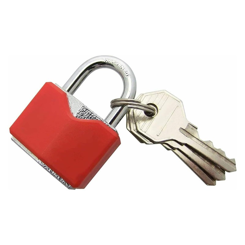 Spares2go Universal Lockable Bike Rack Brackets and Padlock Set (Red)