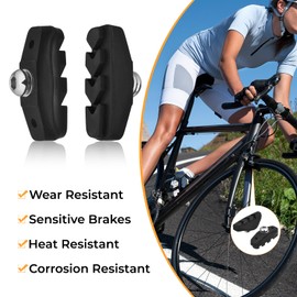 Hsrag 5pcs Bike V-Brake Pads, 2 Pairs with Installation Wrench, Universal for Bike Brakes, Rear Brake Pads for Most Bikes, Wear-Resistant Rubber Brake Blocks