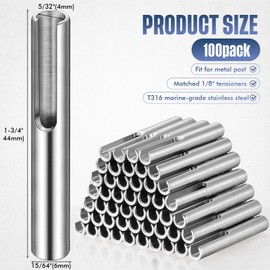 Yaocom 100 Pack 316 Stainless Steel 1/8" Invisible Cable Railing Kit Invisible Terminal Toggle Anchor Angle Stainless Steel Adjustable Cable Railing for Metal Railing Corner Post and Wall Post