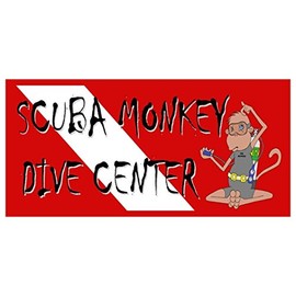 Island Gear Scuba Monkey Signature Towel 28 Inch x 58 Inch Red