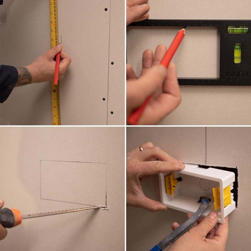 Innox Electrical Socket Back Box Cutting Template - with Vertical