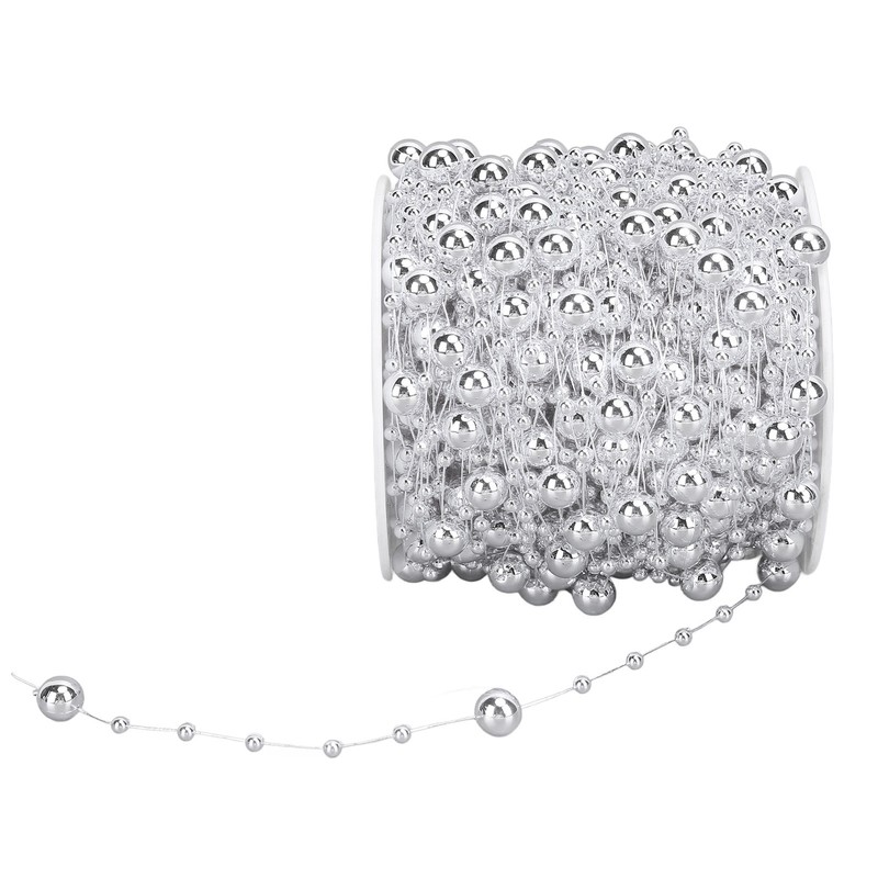 1 Roll Pearl Beads Chain Artificial Pearl Strand Trim String