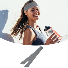 VOCOSTE 1 Pcs Adjustable Soft Sport Headband, Sweat Wicking Gym Tennis Tie Sweatband for Men Women, Dark Gray