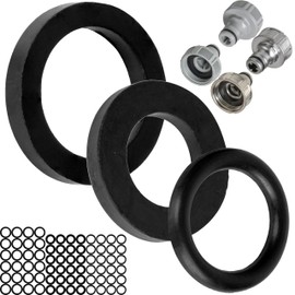 Replacement Gaskets Mix Set, 75 Pieces, for G 1/2 Inch System Parts, Compatible with Gardena 21 mm Tap Connector, 18200, 18240, 18220, 15273, Rubber, Diameter 16 x 11 O-rings, Diameter 19 x 11, 21 x