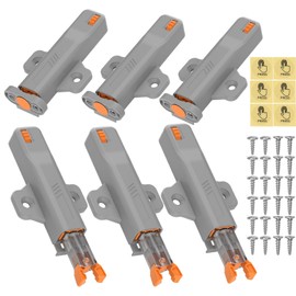 Push to Open Push Door Opener, Pack of 6 Heavy Duty Push Open Door Opener for Cabinet 40N, Spring Snap Lock Press Open for Kitchen Cabinet, Wardrobe, Drawer Latch