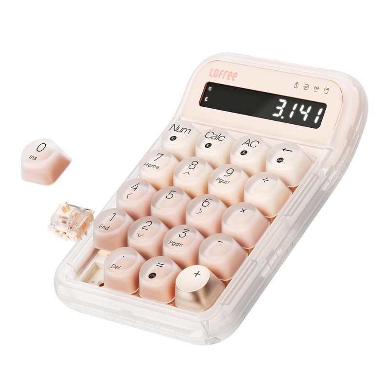 Lofree Foundation Tri-Mode Wireless Numpad White LED Backlight Compatible with