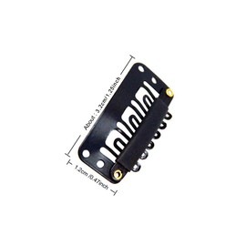 24 Pcs/Lot 32mm 6-Teeth Clips with Rubber U-Shape Snap-Comb Clips Metal Wig Hair Extension Clips for Hair Extension Hairpiece (Black)