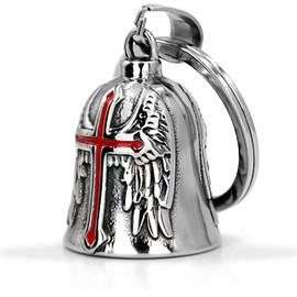 PEVRUAY Guardian Bell Motorcycle Bell, Bicycle Bell, Stainless Steel Motorcycle Bell Lucky Charm, Protective Bell Angel Riding Bell, Motorcycle Bell Keyring for Blessing the Peace, Lucky Charm