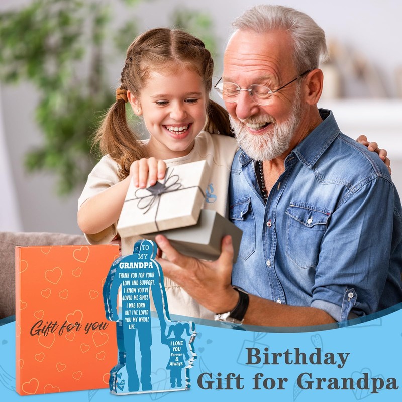 Opa Geschenk vom Enkel - Personalisierte Acryl-Plakette | Geburtstagsgeschenk für