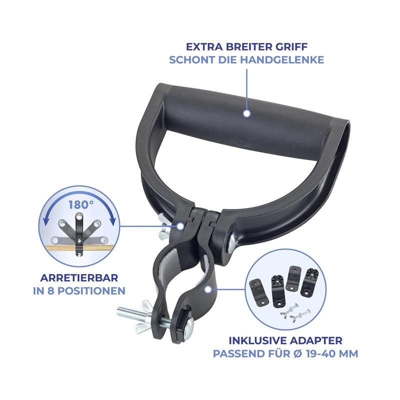 Maximex Universal-Griff, 180°schwenkbarer Griff erleichtert die Arbeit, Gelenk- & rückenschonend