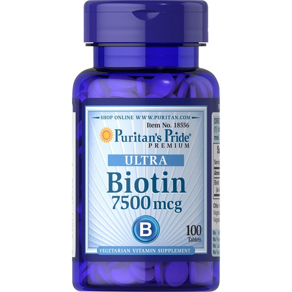 Puritan's Pride Biotin 7500 mcg-100 Tablets