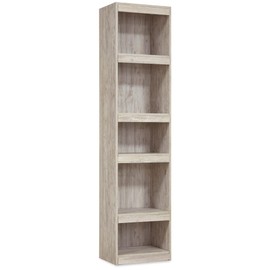 Signature Design by Ashley Willowton Coastal Entertainment Center Pier Bookcase with 3 Adjustable Shelves, Whitewash