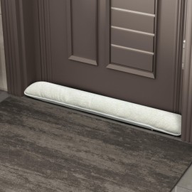 Under Door Draft Stoppers 36 Inches - Weighted Under Door Cold Air/Breeze/Noise Blocker - Guard Block Cold Air for Bottom of Sliding Doors - Beige
