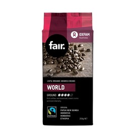 Oxfam fair Coffee Ground Organic World Blend 250g