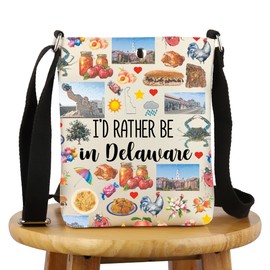 G2TUP Delaware State Gift I'd Rather Be In Delaware Crossbody Bag Delaware Travel Bag Delaware Tour Souvenir Gift (Be In Delaware X)