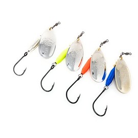 Prime Lures Weighted Fishing Spinner Real Silver (Orange, Silver, Chartreuse, Blue, #5)