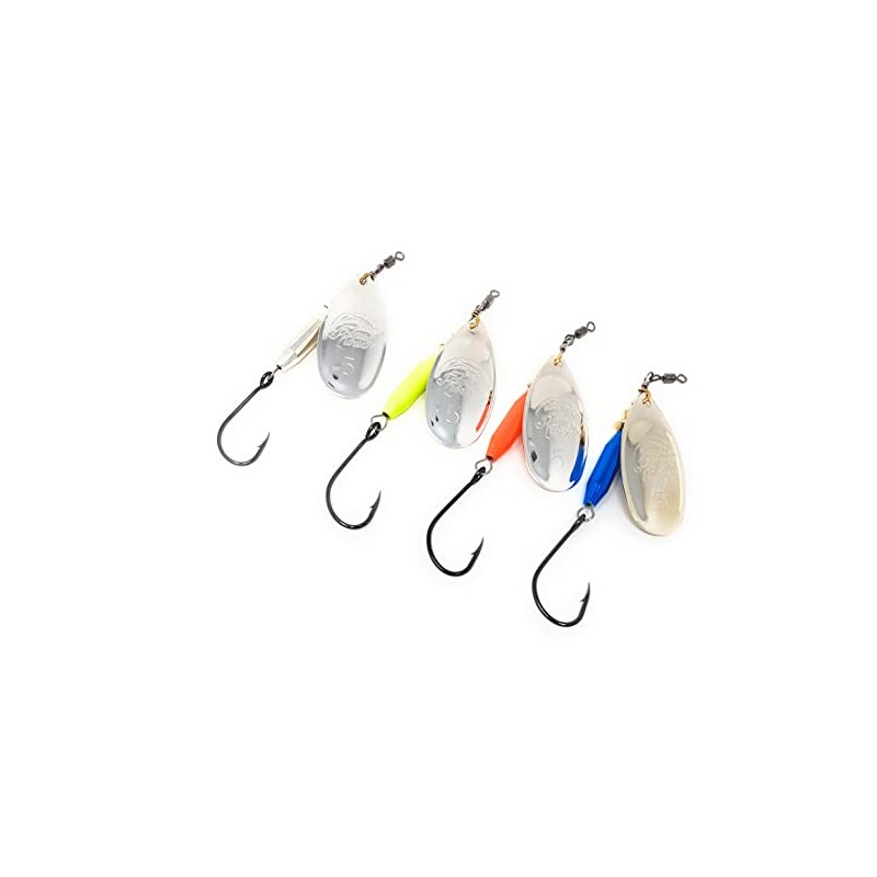 Prime Lures Weighted Fishing Spinner Real Silver (Orange, Silver, Chartreuse,