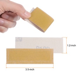 HARFINGTON 15pcs Micro Sander Paper 120 Grit 3.5x1.2 Inch Mini Sanding Sheets Strips Hook Loop Sandpapers for Wood Metal Small Projects Tight Spaces Polish Work