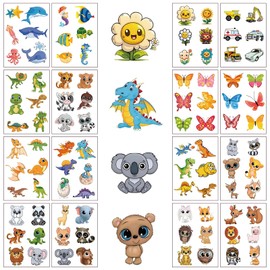 16 Sheets Cute Temporary Tattoo fake tattoos markers for Kids Toddlers Children Boys Girls