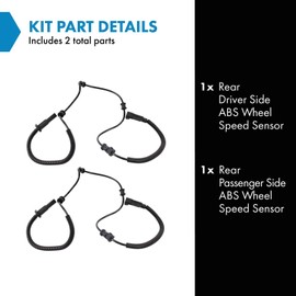 TRQ Rear ABS Wheel Speed Sensor Set Compatible with 2013-2018 Ram 1500 2019-2022 1500 Classic