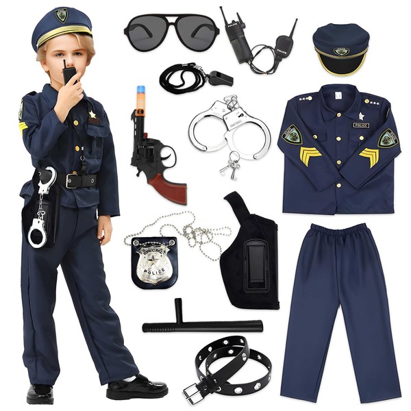 Metaparty Police Set Children's Costume Police Officer Children's Police Costume for Children Role Play Police Size 110-160 cm