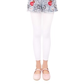 L&K-II 3/4 Children's Girls' Summer Tights Without Feet Ballet Tights Dance Tights 40 Denier Opaque Microfibre Coloured 27252, Single pack white.
