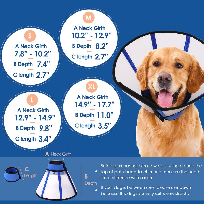 SUNFURA Dog Cone, Soft Cone for Dogs to Stop Licking,