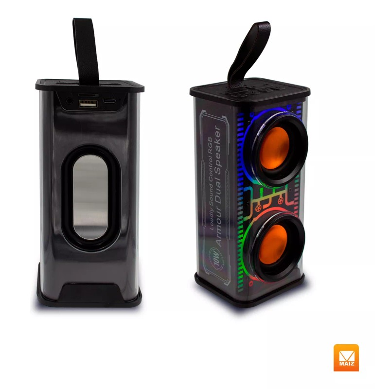 Maíz Bocina Radio Fm Luz Led Recargable Usb Bluetooth Portatil