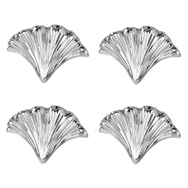 MOROBOR MOROBOR 4pcs Ginkgo Leaf Shape Knobs, Ginkgo Biloba Leaves Drawer Knob Pull Handle with Screws Hardware Accessorie, Silver Drop Pendant Pull Handle for Cabinet Dresser Drawer Wardrobe