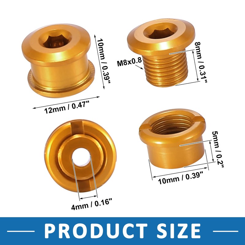 A ABSOPRO Set of 5 Bicycle Chainring Nuts Bolts Nut