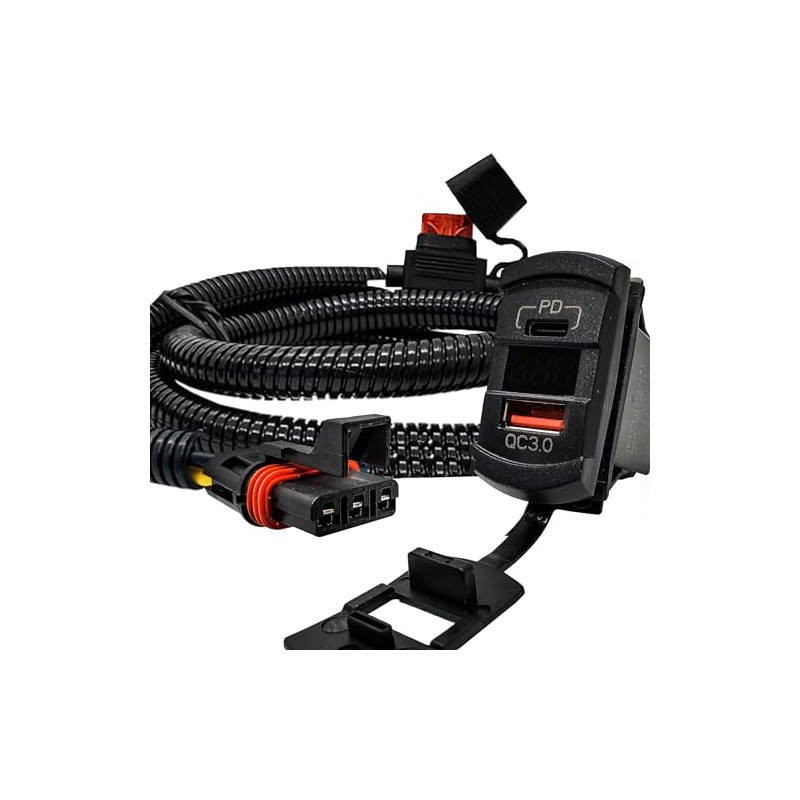 6ft. Power Bus Bar Plug Harness Dual USB Port QC