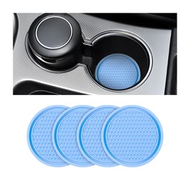 4 Pack Car Cup Holder Coaster, 2.75 Inch Diameter Non-Slip Universal Insert Coaster, Durable, Suitable for Most Car Interior, Car Accessory for Women and Men (Blue)