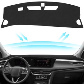 PeakPurit Black Dashboard Dash Board Cover Mat Carpet for Buick 2024-2025 2026 Encore GX Accessories Dash Cover Flannel Material Dash Mat Sunshade