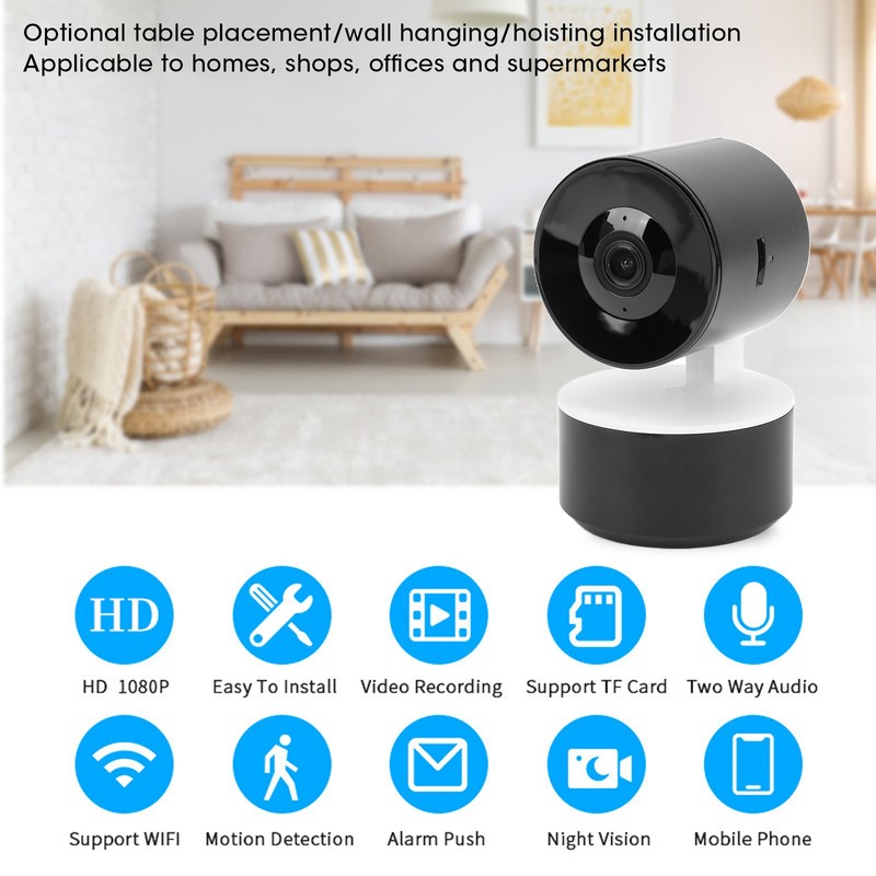 Smart Camera 2MP WiFi IP Webcam Motion Detection Automatic Tracking