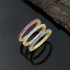 GOURIK 18K Yellow Gold Plated Stackable Created Ruby Ring For