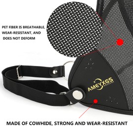 AMEYXGS Archery Chest Guard Cowhide Chest Protectors for RH Archer has S/M/L Size Black White Blue Colors (Blue, S)