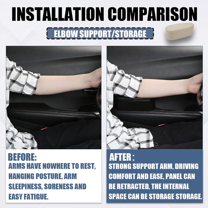 Adunsiaoto Adjustable Car Left Arm Elbow Support, Car Door Armrest