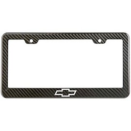 Chevy Logo License Plate Frame Carbon Fiber Look Style Glossy Plastic