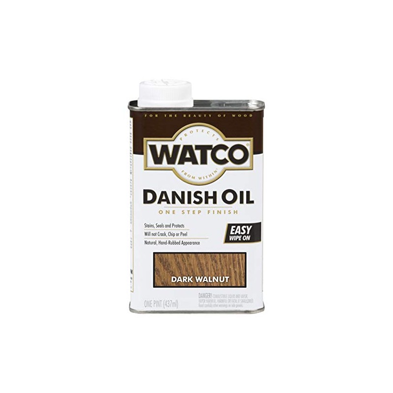 Watco 65851 Danish Oil Wood Finish, Pint, Dark Walnut