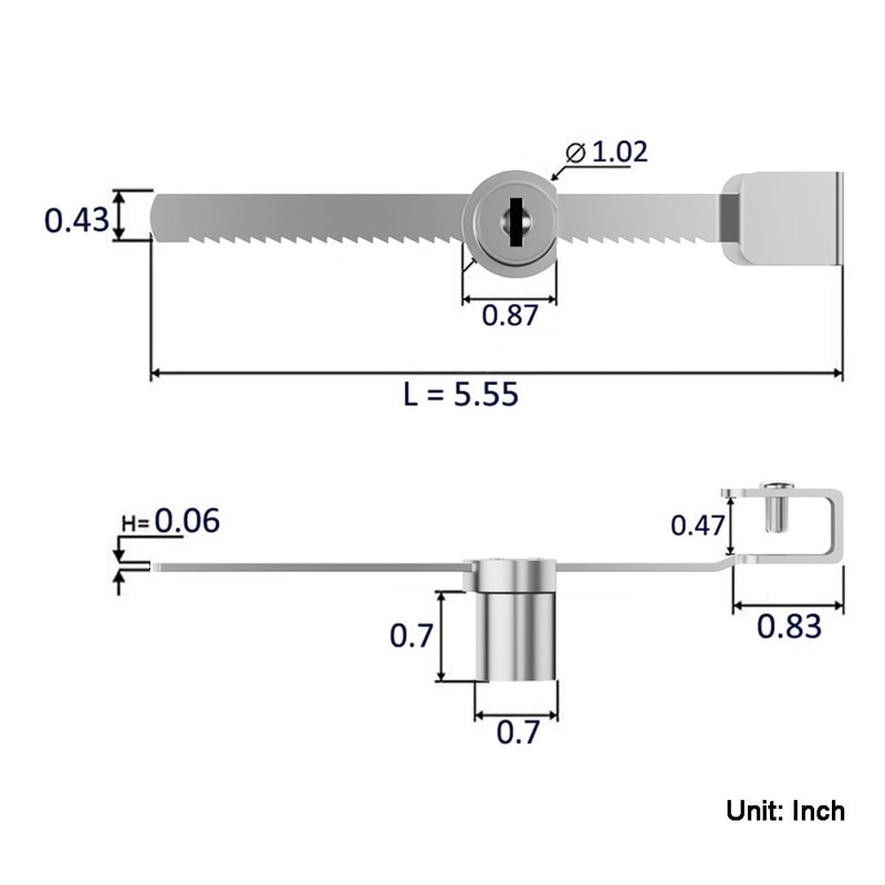 Sliding Glass Door Ratchet Lock with Chrome Finish – Keyed