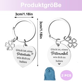 ORUZA Pack of 2 Key Rings for Godmother Godmother Lucky is a Godmother Like You to Have Key Fob Metal Godfather Parents Keyring for Godparents Christening Birthday Holiday, silver